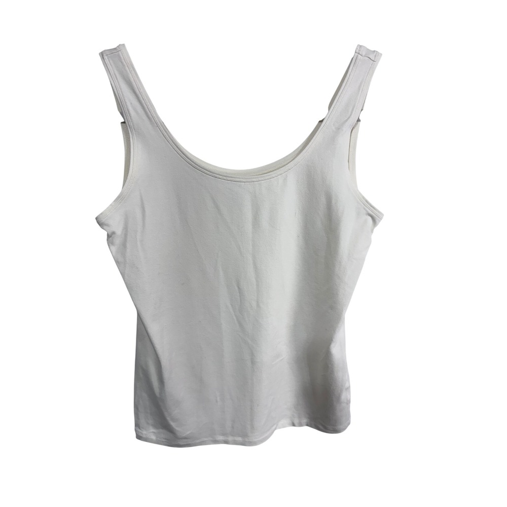 Talbots S Ivory Tank Top Women's Cotton Modal Stretch Scoop Neck